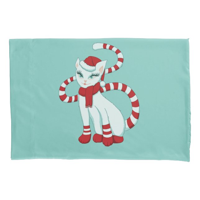 Cat Christmas Mood - Holiday Ready Kitty Pillowcase (Front)