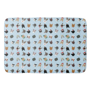 Cat Christmas Pattern Bath Mat