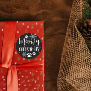 CAT Christmas Present, PET , Custom CAT  Classic Round Sticker