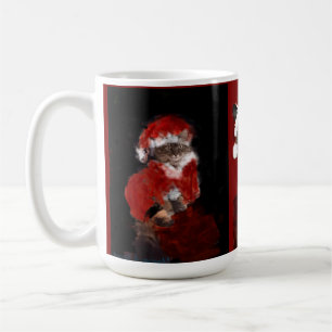 Cat Christmas Santa Maureen Girard Blue Eyes Coffee Mug