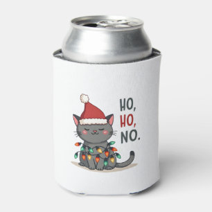 Cat Christmas Shirt Kids Funny Santa Cat Christmas Can Cooler