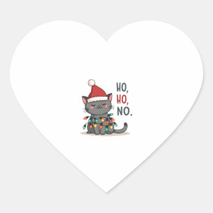 Cat Christmas Shirt Kids Funny Santa Cat Christmas Heart Sticker