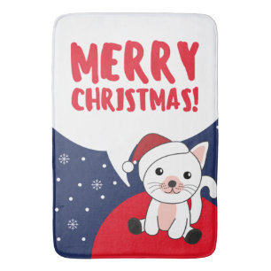Cat Christmas Snow Winter Animals Cats Bath Mat