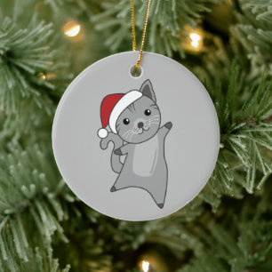 Cat Christmas Snow Winter Animals Cats Ceramic Orn Ornament
