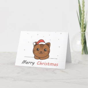 Cat Christmas Snow Winter Animals Cats Holiday Card