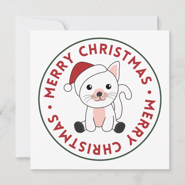 Cat Christmas Snow Winter Animals Cats Invitation (Front)