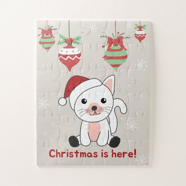 Cat Christmas Snow Winter Animals Cats Jigsaw Puzz Jigsaw Puzzle (Vertical)