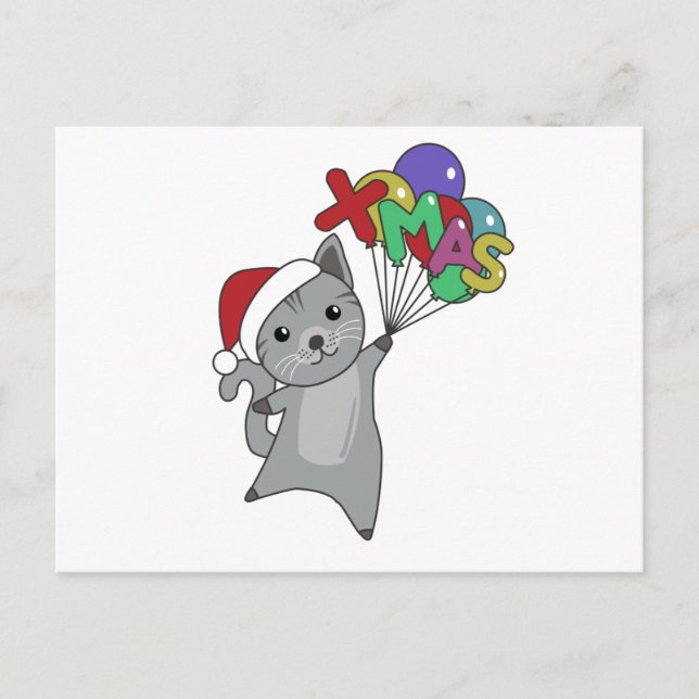 Cat Christmas Snow Winter Animals Cats Postcard (Front)