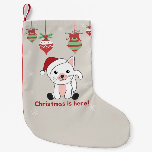 Cat Christmas Snow Winter Animals Cats Small Chris Stocking (Front)