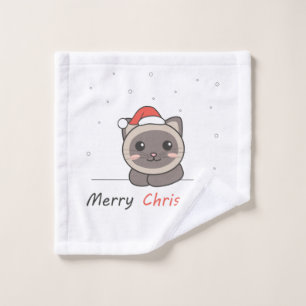 Cat Christmas Snow Winter Animals Cats Wash Cloth