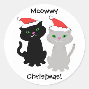 Cat Christmas stickers