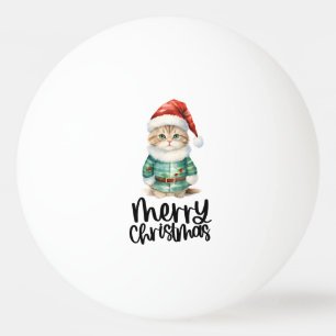 Cat Christmas themed for Animal Lovers Ping Pong Ball