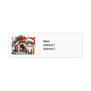 Cat Christmas Themed for Cat Lovers Return Address Label