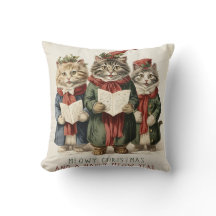 Cat Christmas Throw Pillow