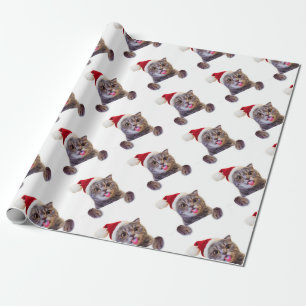 Cat Christmas Tongue Wrapping Paper