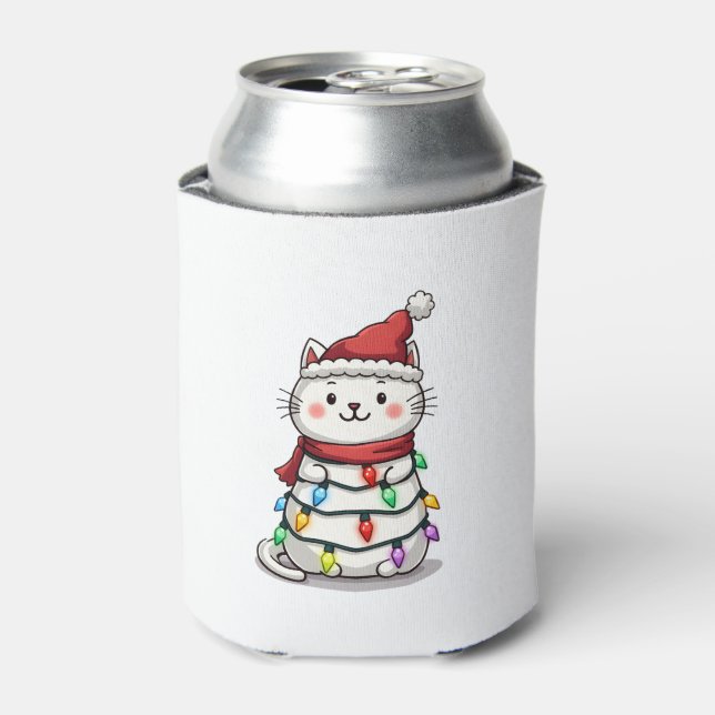 Cat Christmas Tree Christmas (2) Can Cooler (Can Front)
