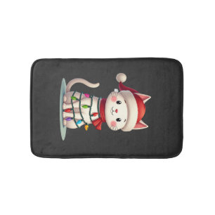 Cat Christmas Tree Christmas (3) Bath Mat
