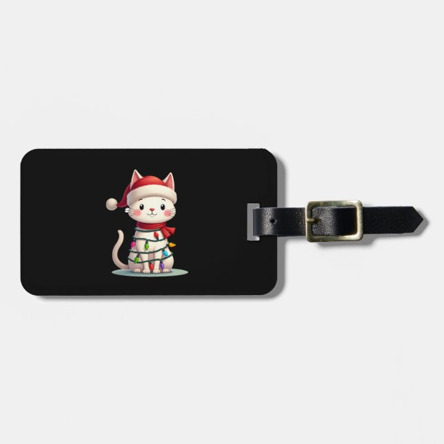 Cat Christmas Tree Christmas (3) Luggage Tag (Front Horizontal)