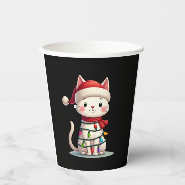 Cat Christmas Tree Christmas (3) Paper Cups (Front)