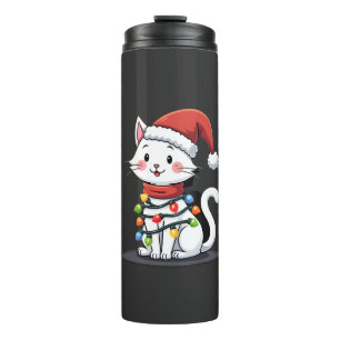 Cat Christmas Tree Christmas (3) Thermal Tumbler