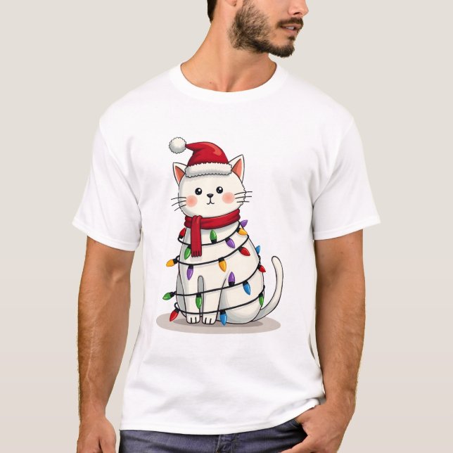 Cat Christmas Tree Christmas (4) T-Shirt (Front)