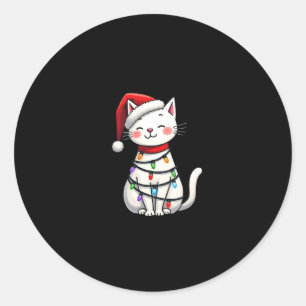 Cat Christmas Tree Christmas (5) Classic Round Sticker