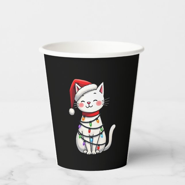 Cat Christmas Tree Christmas (5) Paper Cups (Front)