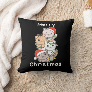 Cat Christmas Tree Christmas Animals Cats Cushion