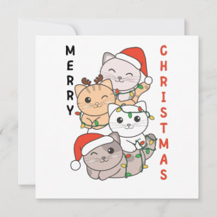 Cat Christmas Tree Christmas Animals Cats Invitation