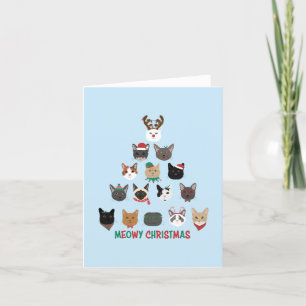 Cat Christmas Tree Holiday Card
