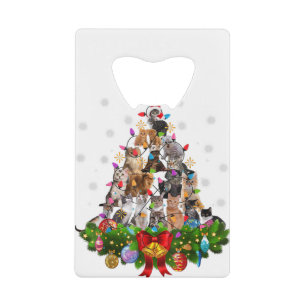 Cat Christmas Tree Lights Santa Hat Merry Xmas Cat