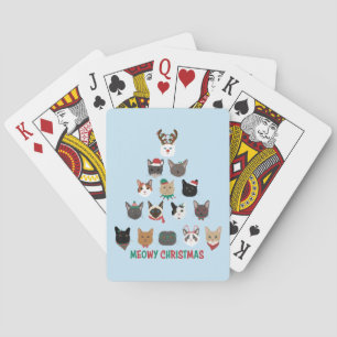 Cat Christmas Tree Playing Cards