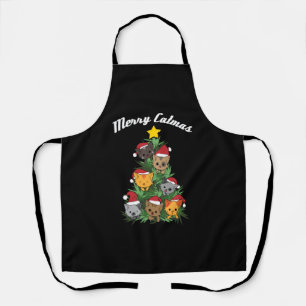 Cat Christmas Tree Xmas Christmas Present & Gift Apron
