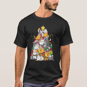 Cat Christmas Tree Xmas Girls Boys Meowy Catmas S T-Shirt