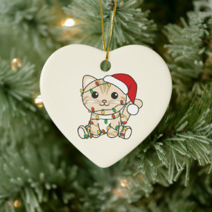 Cat Christmas Winter Animals Cats Ceramic Ornament