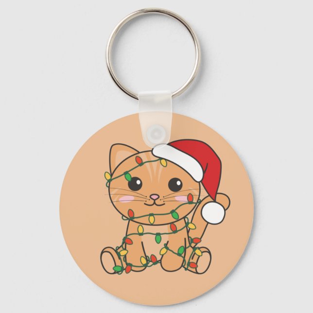 Cat Christmas Winter Animals Cats Keychain (Front)