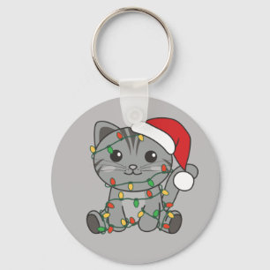 Cat Christmas Winter Animals Cats Keychain