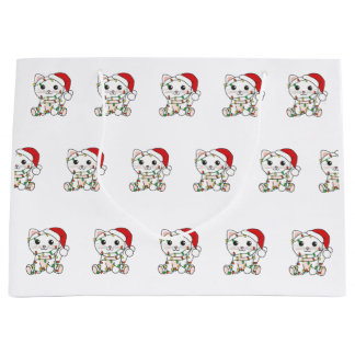 Cat Christmas Winter Animals Cats Large Gift Bag