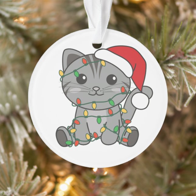 Cat Christmas Winter Animals Cats Ornament (Tree)