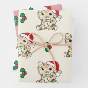 Cat Christmas Winter Animals Holiday Cats Wrapping Paper Sheet