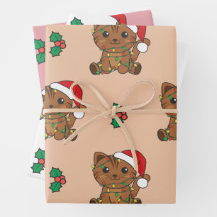 Cat Christmas Winter Animals Holiday Cats Wrapping Paper Sheet