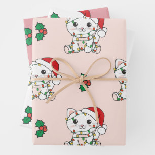 Cat Christmas Winter Animals Holiday Cats Wrapping Paper Sheet