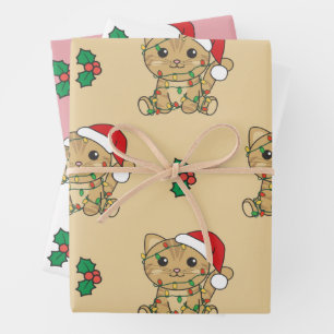 Cat Christmas Winter Animals Holiday Cats Wrapping Paper Sheet