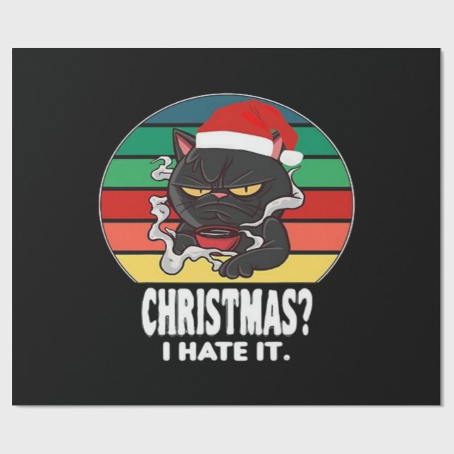 Cat Christmas  Wrapping Paper (Flat)