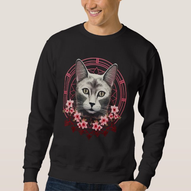 Cat Church Blossom  Pet Cat Motif Animal Cat Sweatshirt (Front)