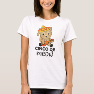 Cat Cinco De Meow Mexican Sombrero Cats T-Shirt