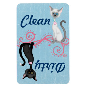 Cat Clean Dirty Dishwasher Magnet