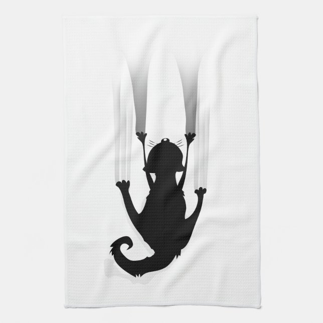 Cat Climb Tea Towel (Vertical)