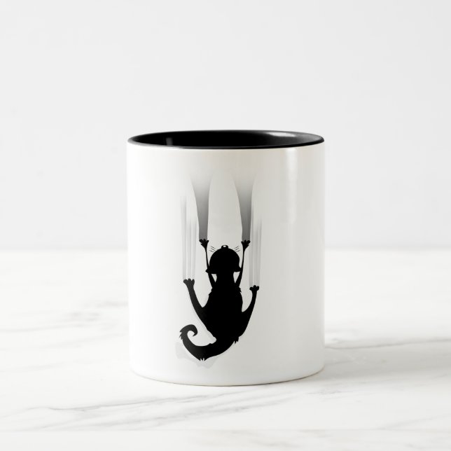 Cat Climb Two-Tone Coffee Mug (Center)
