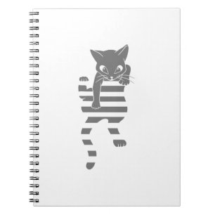 Cat climbing page lines - Choose background colour Notebook